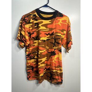 rothco boys orange red camo short sleeve shirt size large